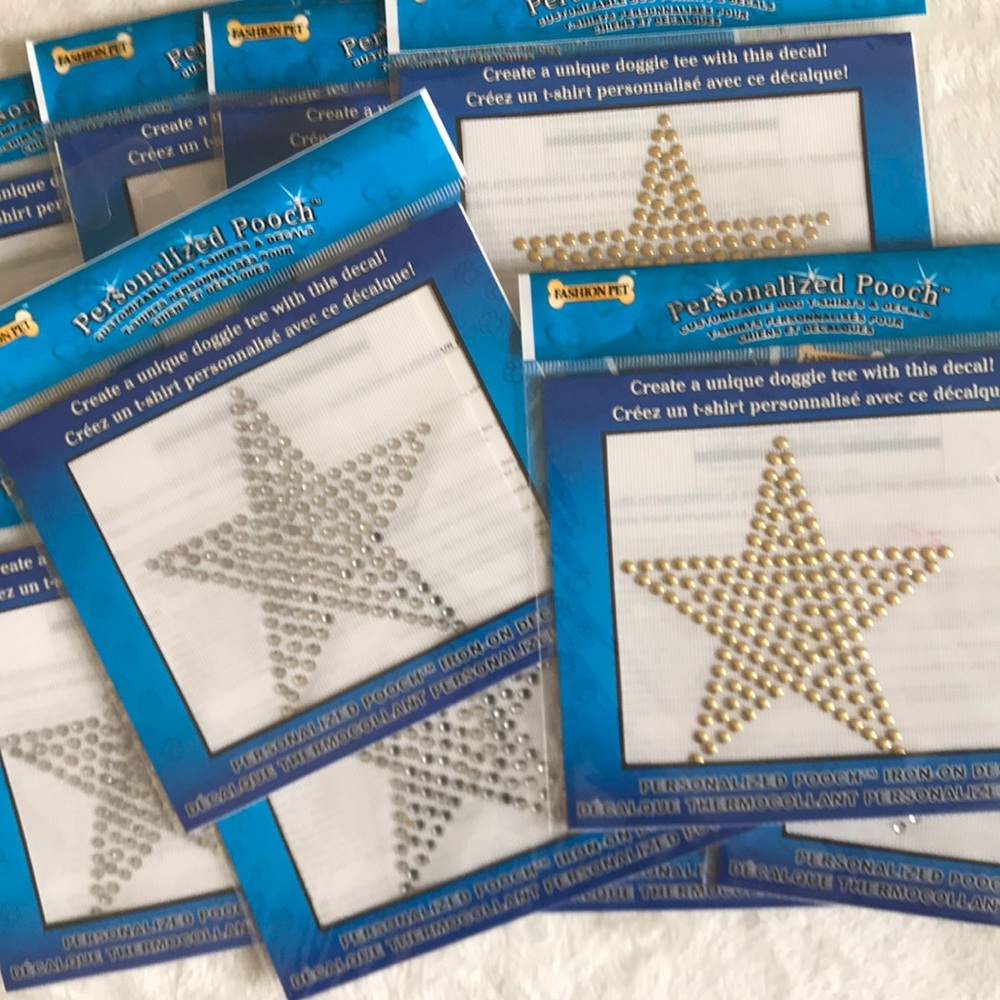 10 Large Star Iron on Rhinestone Studs